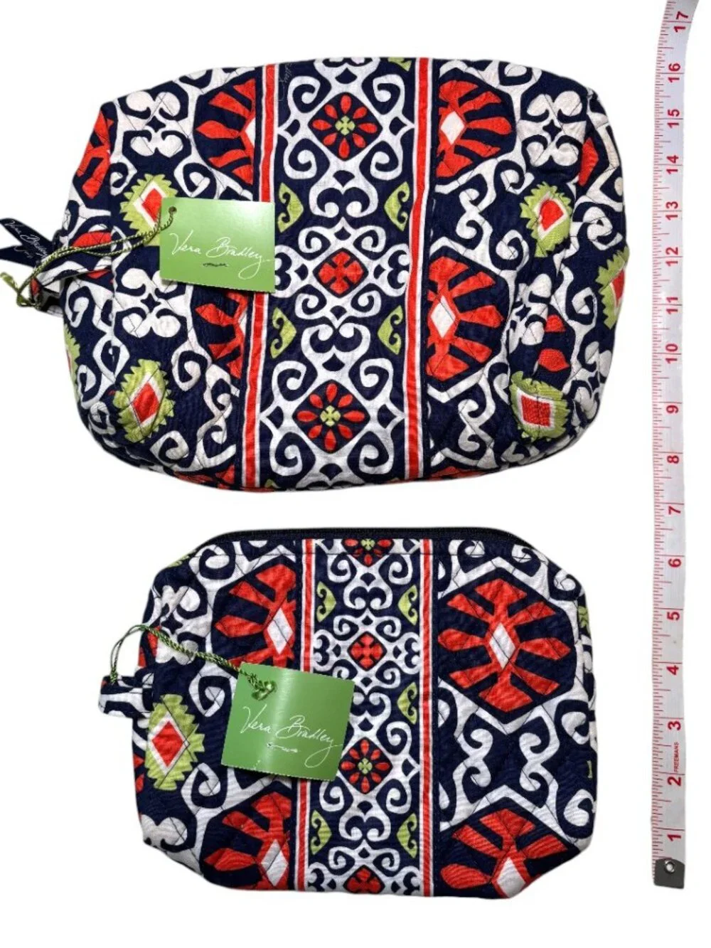 NEW Vera Bradley Sun Valley Cosmetic Bag Large Medium Set Travel Gift Retired